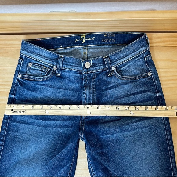 7 FOR ALL MANKIND The Ankle Skinny Mid Rise Skinny Leg Jeans Sz 28 - Picture 9 of 13